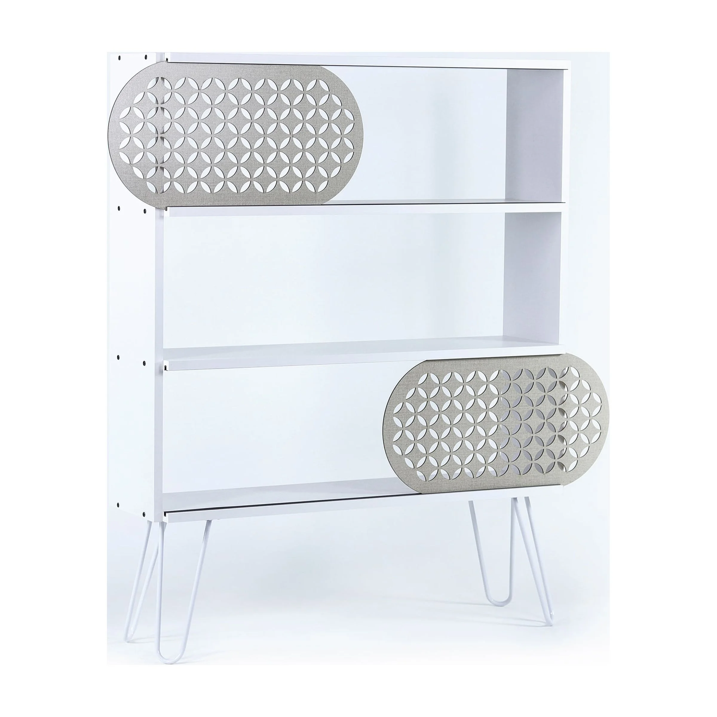 Illu 3 Tier Modern Bookshelf, Metal Legs Bookshelf for Small Spaces in your Living Rooms, Office Furniture Bookcase, White