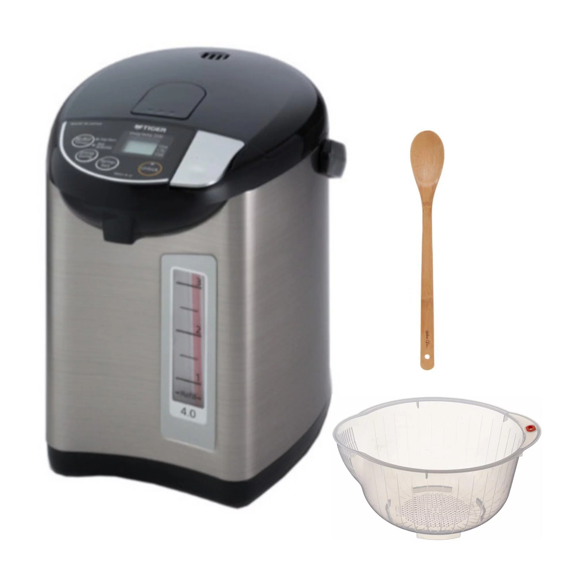 Tiger PDU-A40U Electric Boiler and Warmer (Black) with Washing Bowl and Spoon