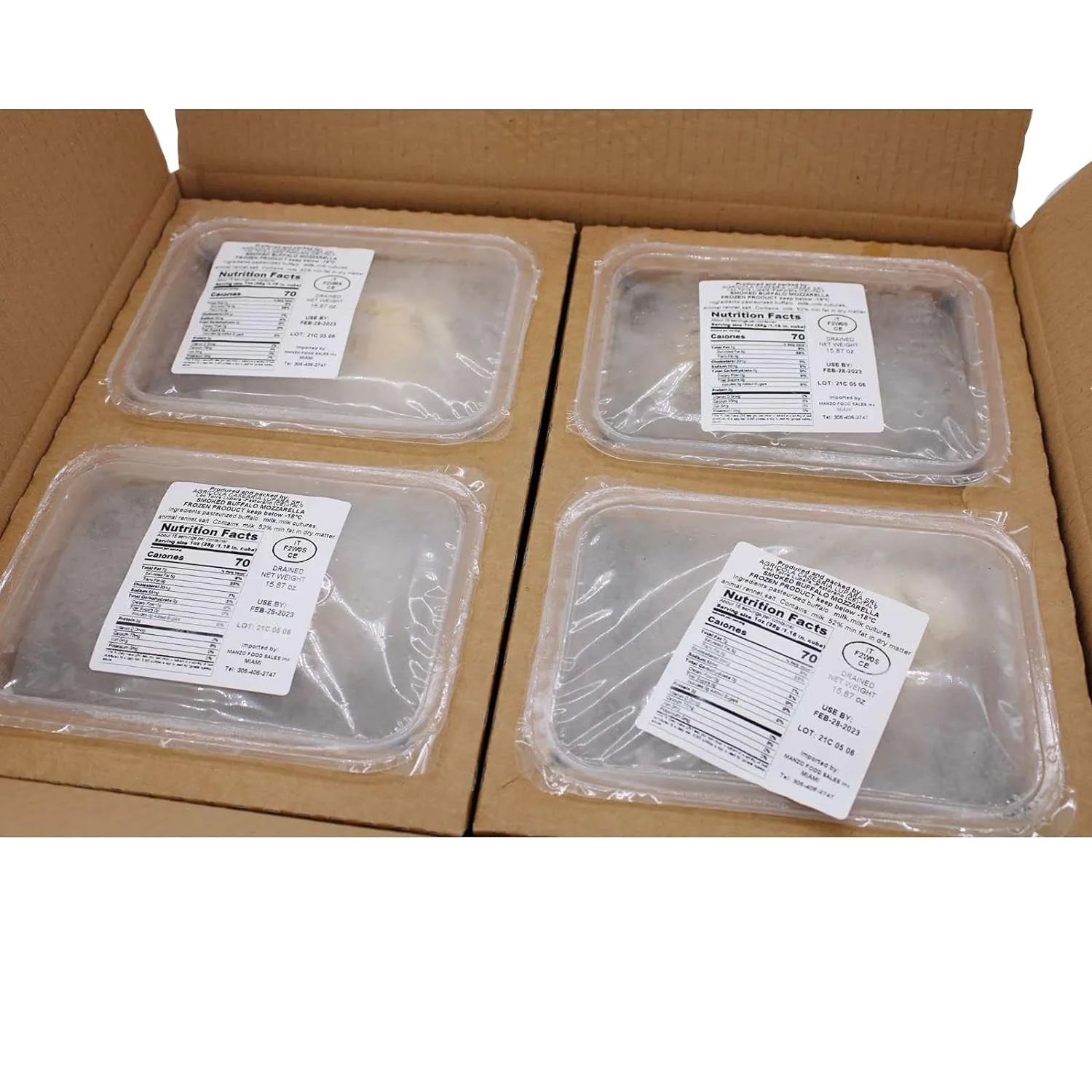 4 Pack, Naturally Smoked, Buffalo , Shipped Frozen May Arrive Partially Thawed, Made With 100% Water Buffalo Milk,   Bufala, Product Of Italy, 4 Pack X 450 G,