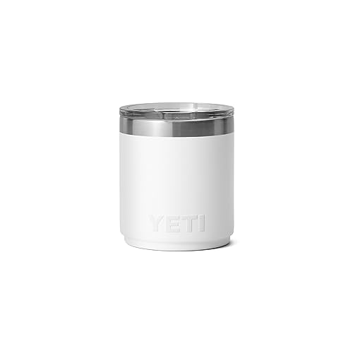 YETI Rambler Lowball, Vacuum Insulated Stainless Steel Stackable Lowball with MagSlider Lid, Stainless Steel, 10 oz (296 ml)