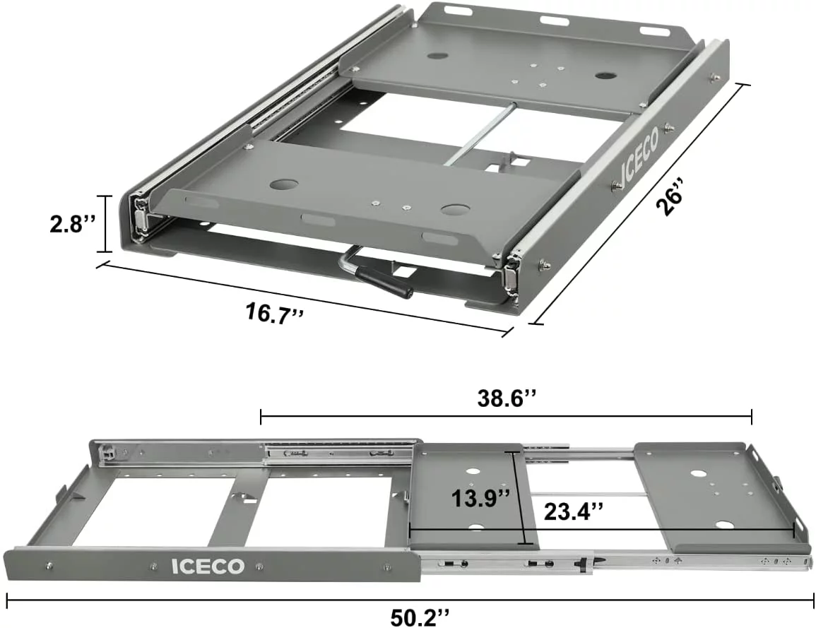 ICECO Slide Mount for JP30 JP40 JP50 Portable Refrigerator, Freezer Slide(Not Suitable for JP42)