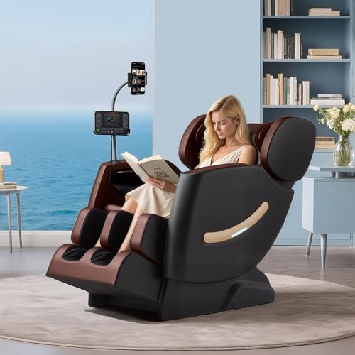 2025 Massage Chair Full Body - Zero Gravity Massage Chair for Back Fatigue with 10 Fixed Rollers, Footrest, Heating, Airbag Massager, Bluetooth, Touchscreen, Phone Holder, 6 Massage Mode