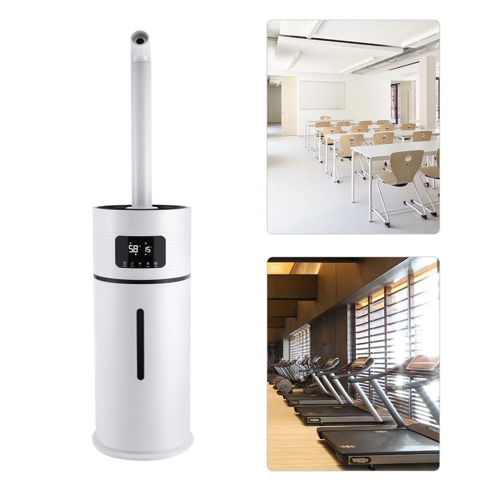 ZhdnBhnos 15L/4Gal Commercial Air Humidifier Large Room Essential Oil Cool Mist Diffuser Whole House 360° Nozzle 538.2ft²