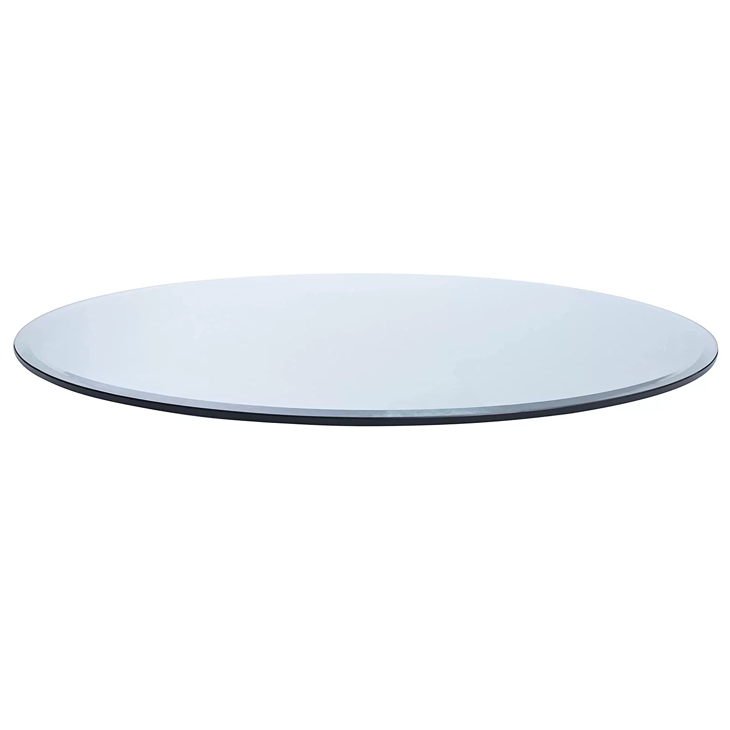 LLBIULife 27" Round 1/4" Thick Tempered Clear Glass Table Top with  Polished Edge