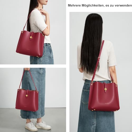 Cnoles Women Genuine Leather Designer Tote Bags Purses And Handbags For Women Fashion Ladies Top Handle Shoulder Satchel Bag