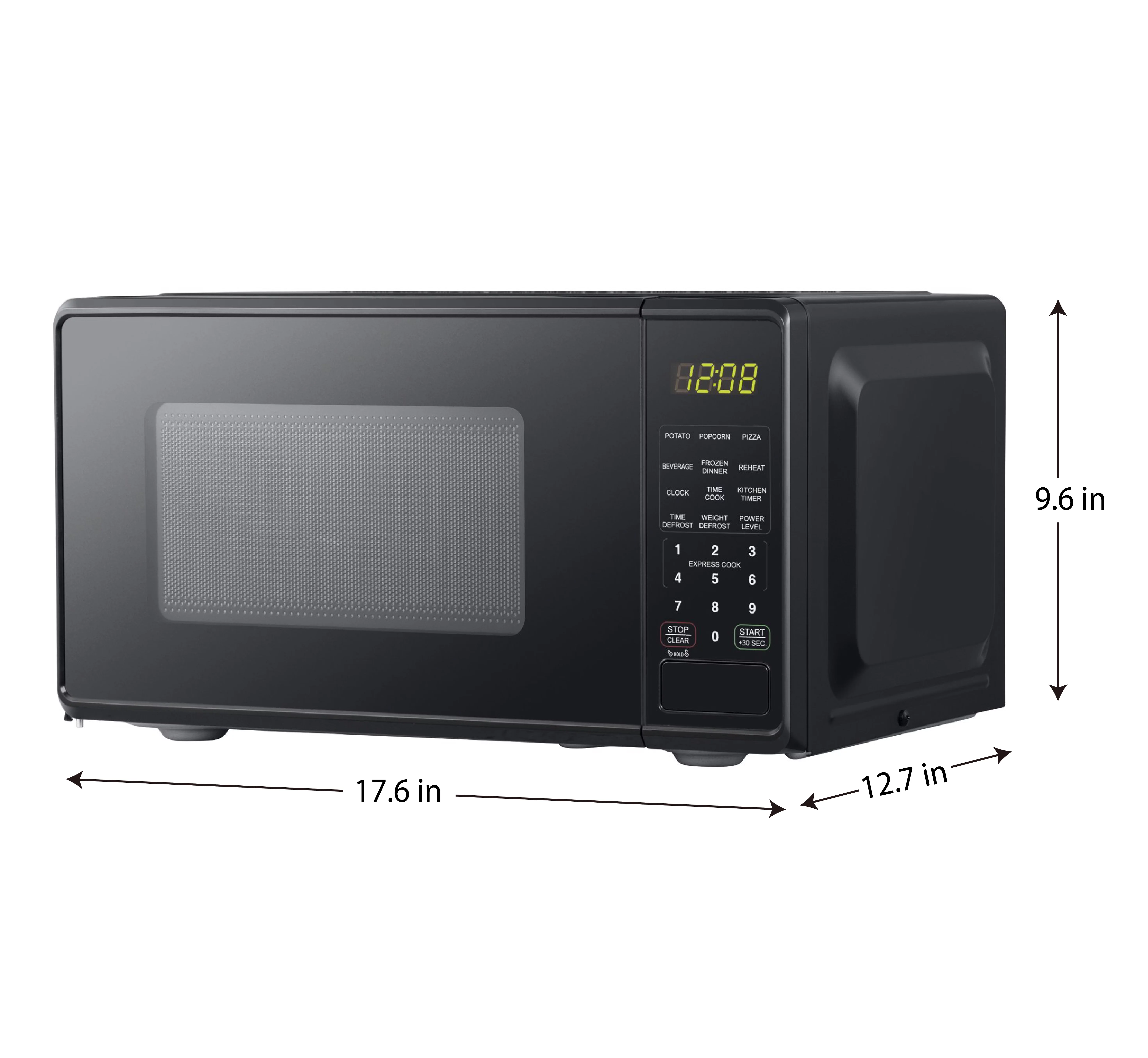 Mainstays 0.7 Cu ft Countertop Microwave Oven, 700 Watts, Black, New