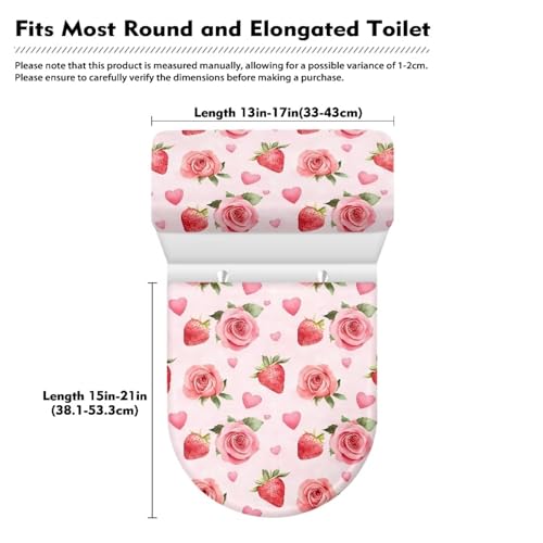 Christmas Bow Bell Toilet Tank Lid Cover and Toilet Seat Lid Cover 2 Pcs Set Toilets Covers with Elastic Cloth Fits Most Toilets Tanks & Lids