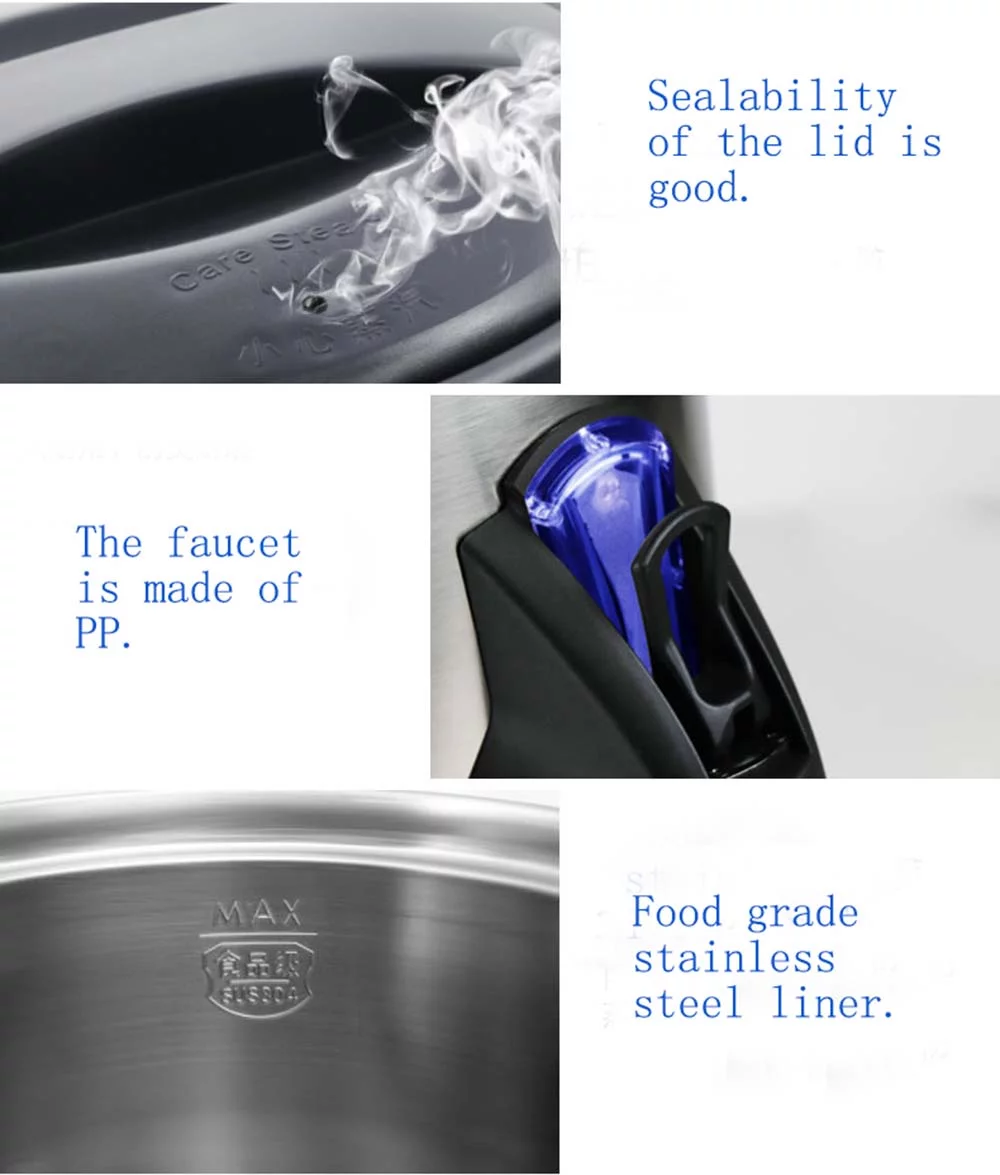 INTBUYING 6L Hot Water Dispenser Boil Machine Heater Kettle with Faucet 304 SS