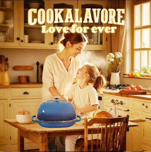 Cast Iron Dutch Oven,6 QT Bread Oven,Thick Enameled Loaf Pan with Lid,Bread Pans for Homemade Bread,14.5