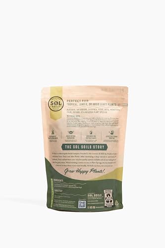 Sol Soils Chunky Houseplant Mix - Fast Draining Soil for Indoor Plants with Coco Coir Chips, Perlite, & Pumice, 1 Gallon