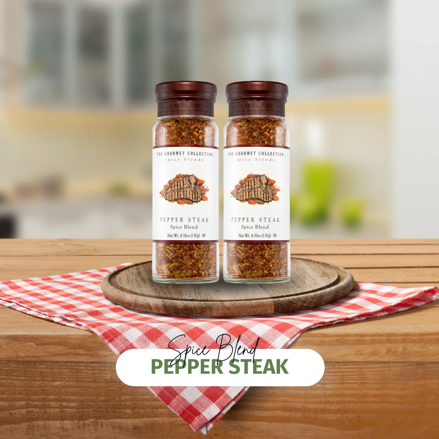 The Gourmet Collection Pepper Steak Seasoning - Grill Rub 130g Pack of 2