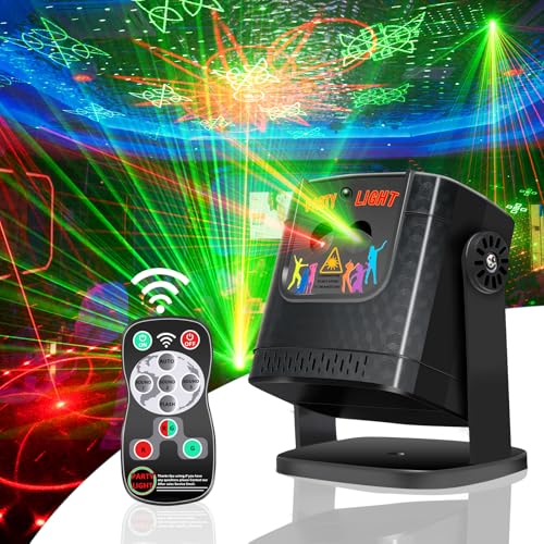 Laser Lights Show Projector - Sound Activated Strobe & Disco Ball DJ Lights for Christmas, Halloween, Glow Party Decor