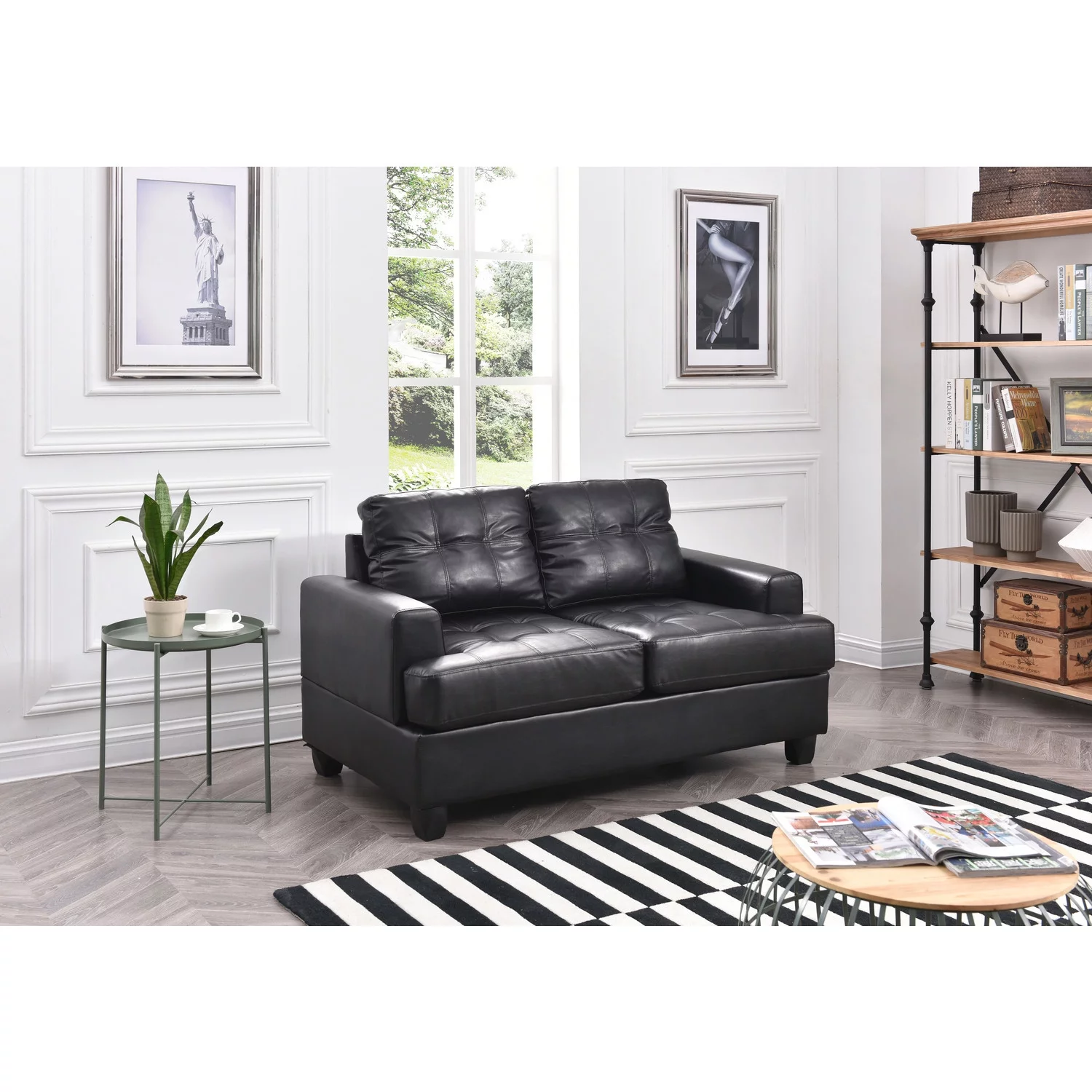 Homestock Country Cottage G583A-L Loveseat , Black