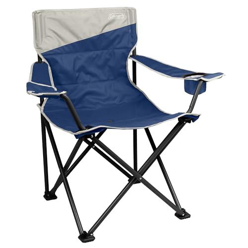Coleman Big-N-Tall Camping Chair with Cup Holder & Side Pocket, Water-Resistant XL Outdoor Seat Supports up to 600 lbs, Great for Camping, Tailgating, Firepits, Patio, & More