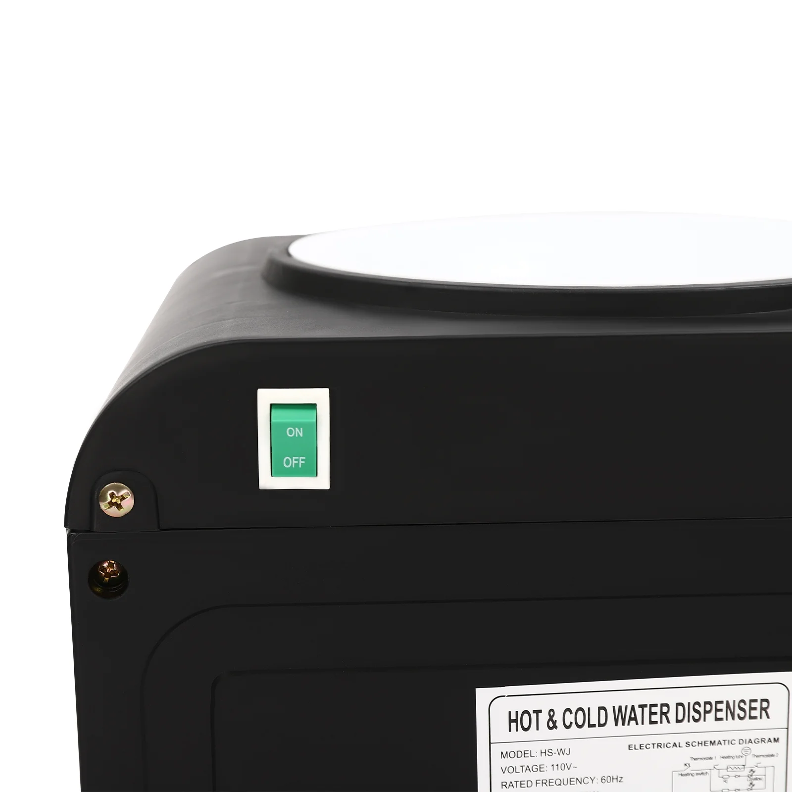 Top Loading Water Cooler, Countertop Hot/Cold Water Dispenser, 110V Premium Water Dispenser with Hot Cold and Room Temperature Water,Black,Applicable Bucket Capacity 4.5-18.9L/1.19-4.99gal