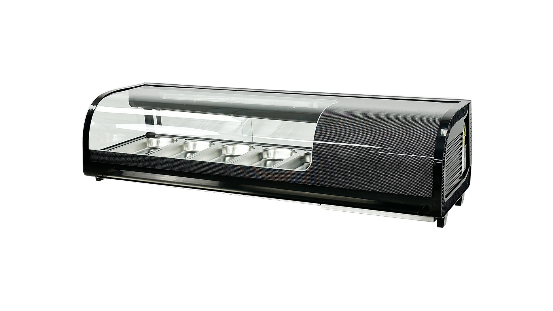 53 in. w 1.84 Cu.Ft. Curved Sushi Refrigerated Display Case,  Commercial Refrigerator, Black 53.2*15.9*12.5