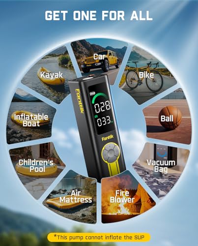 Fanttik X10 Cross Tire Inflator Portable Air Compressor, Fast Inflation/Deflation Air pump, 150PSI Cordless Inflator with Light and Power Bank, Ideal for Car, Bike, Air Mattress, Kayak, Swimming Ring