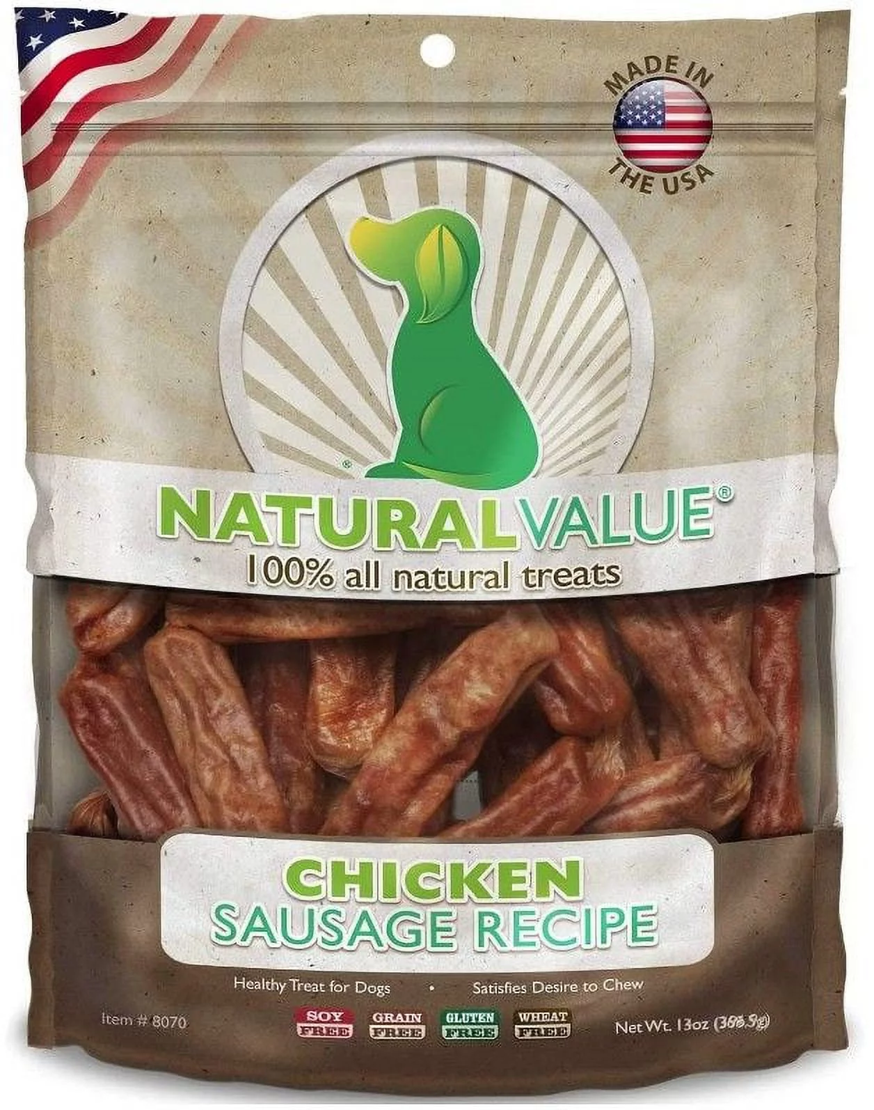 Loving Pets Natural Value Chicken Sausages [Dog, Treats Packaged] 14 oz
