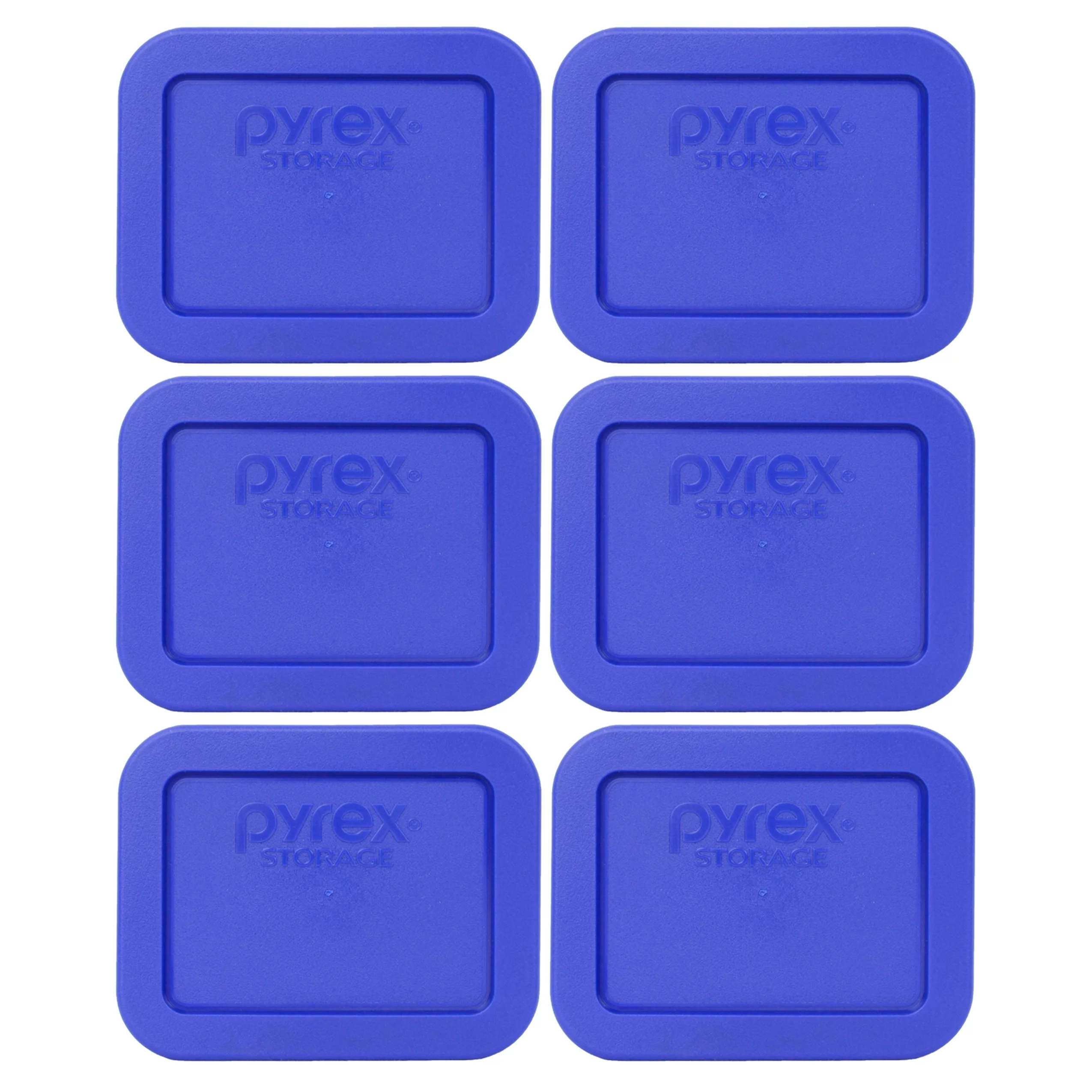 Pyrex 7213-PC Cobalt Blue Plastic Rectangle Storage Replacement Lid Cover (6-Pack)
