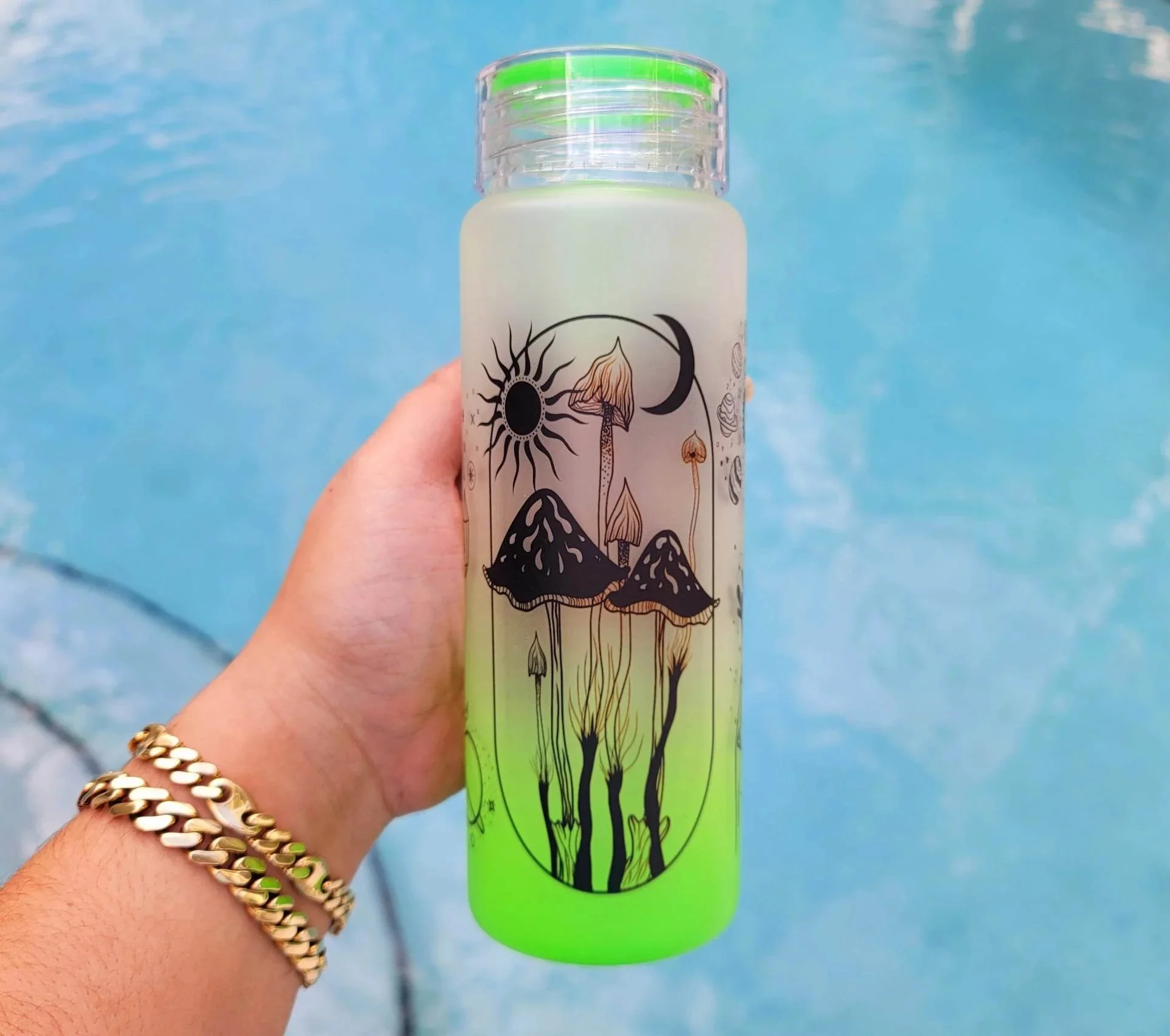 Mushroom Beer Can Glass | Boho Mushroom Coffee Glass | Aesthetic Coffee Glass | 17 oz