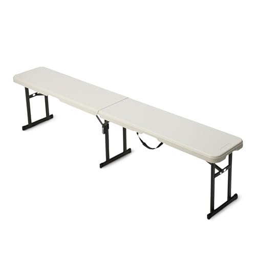 Amazon Basics 6ft Folding Bench, Indoor & Outdoor with Carrying Handle, White