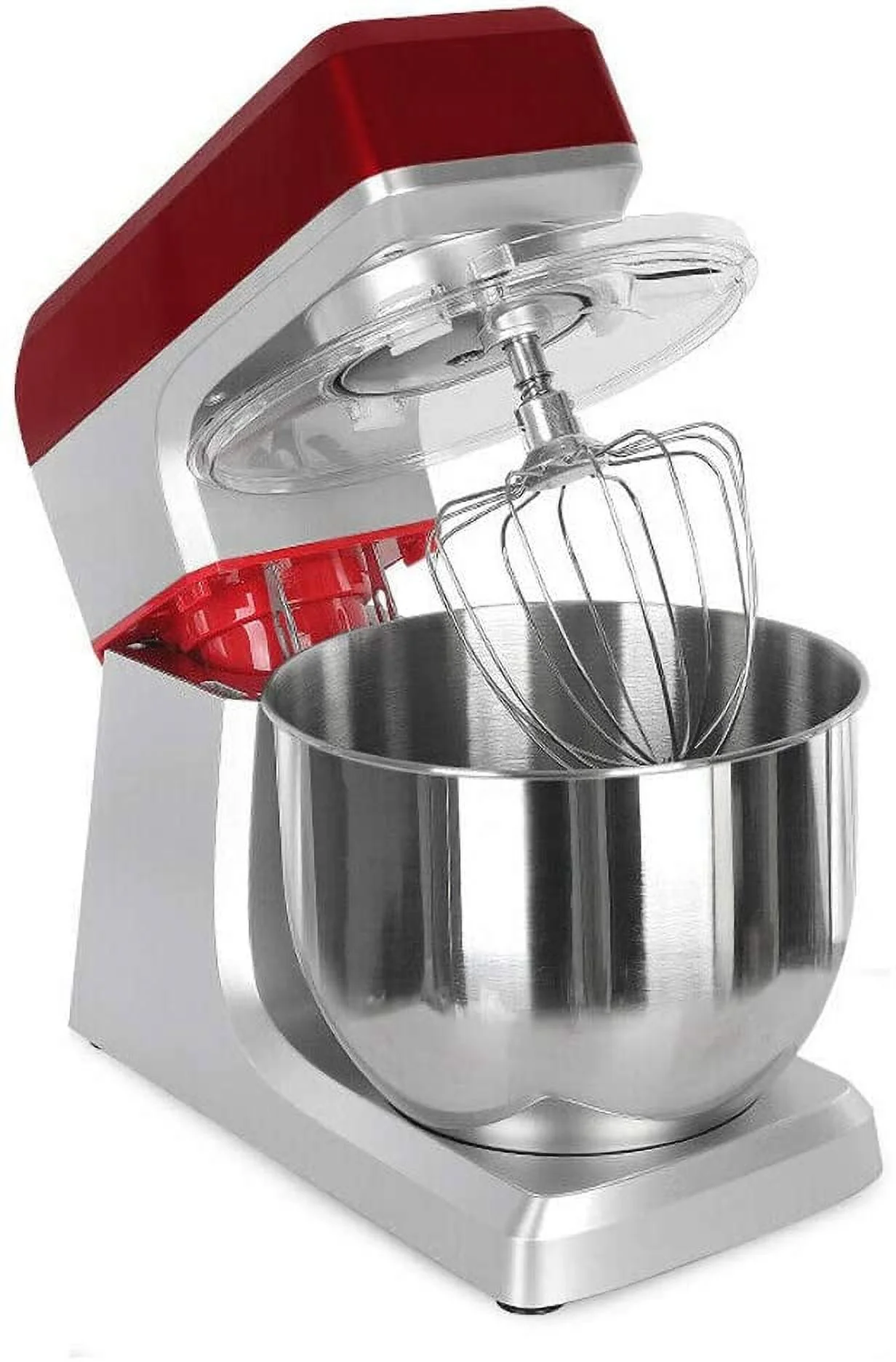 Commercial Stand Mixer 7L Commercial Electric Food Mixer with Dough Hook Kitchen Stainless Steel Dough Mixer Egg Beater Six Speed Household Red
