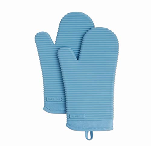 KITCHENAID Ribbed Soft Silicone Oven Mitt 2-Pack Set, 7.5