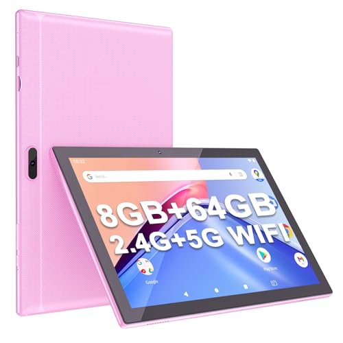 Android 14 Tablet, 10 Inch 8GB RAM+64GB ROM+1TB Expand, 1.8Ghz Quad-core Processor, 2 in 1 Tablets with Keyboard/Mouse/Case/Stylus, 8MP Camera, 6000mAh Battery, 1280 * 800 HD Screen, 5G WiFi 6 Tablet