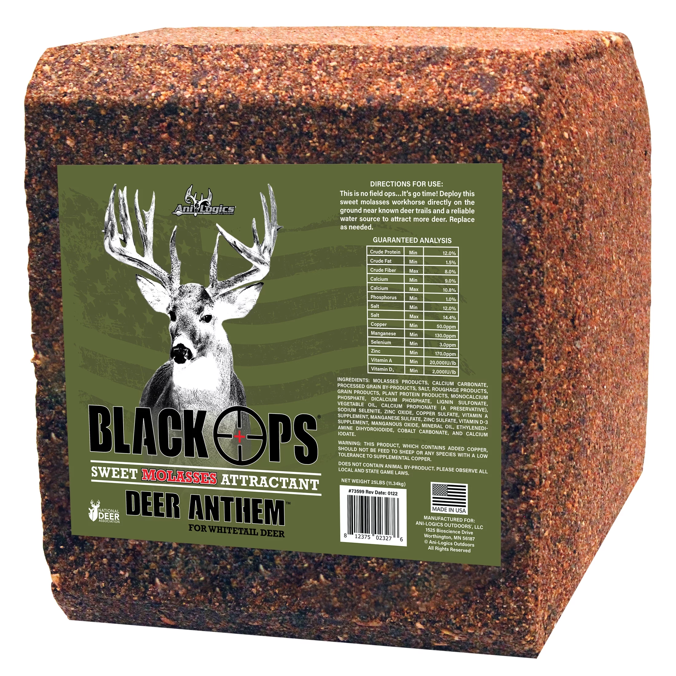 Ani-Logics Outdoors Black Ops Deer Anthem 25 lb Block, 2 Pack