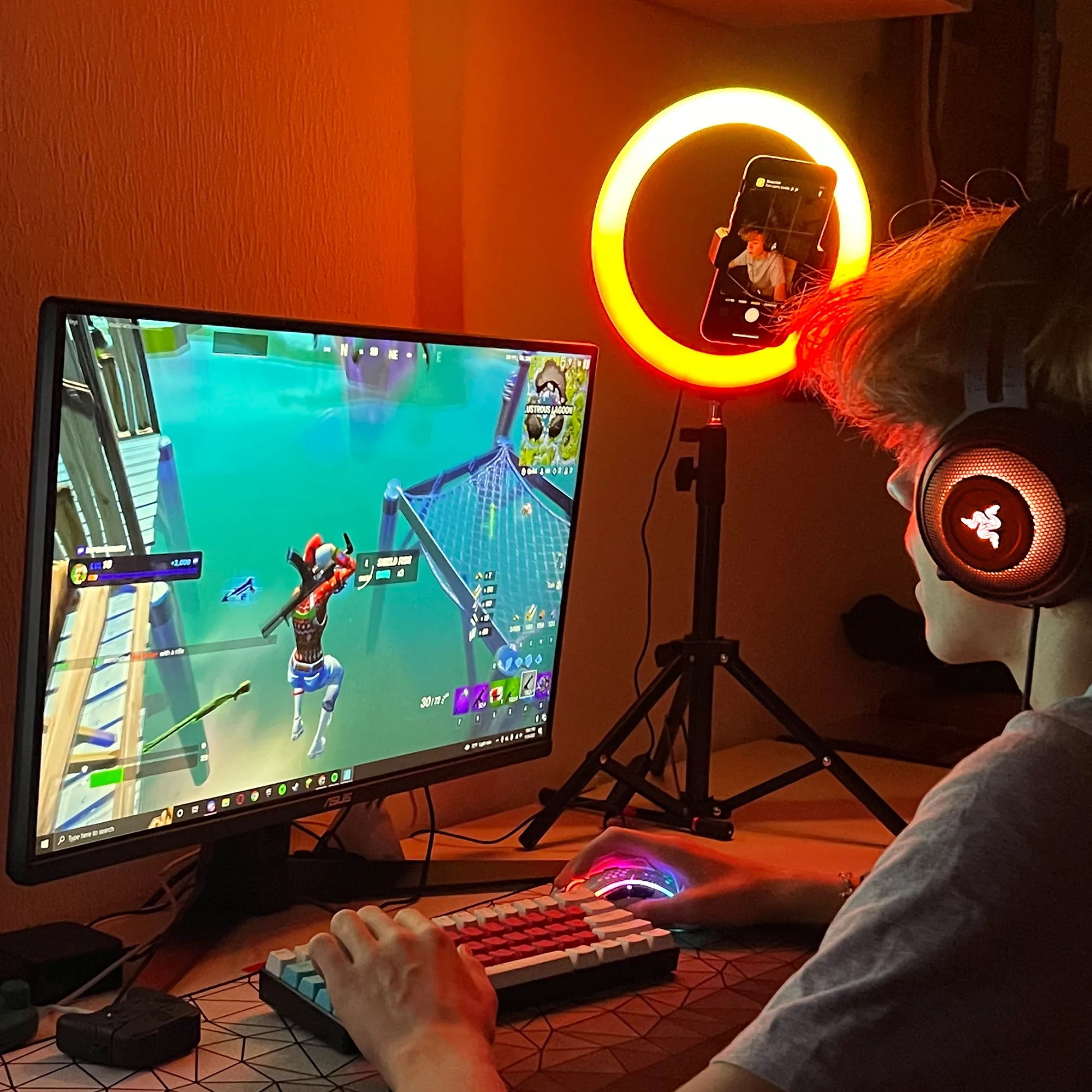 Monster LED Smart Studio Plus Ring Lamp and Vlogging Light Kit, Includes Tripod Stand/Mount