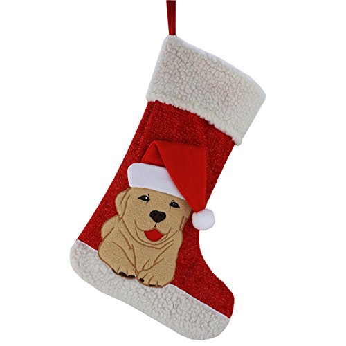 WEWILL 18’’ Cat Felt Christmas Stockings Paws Embroidered for Pets Kitty Red Xmas Stocking Gift Bag Cuff Lovely Home Holiday Decoration