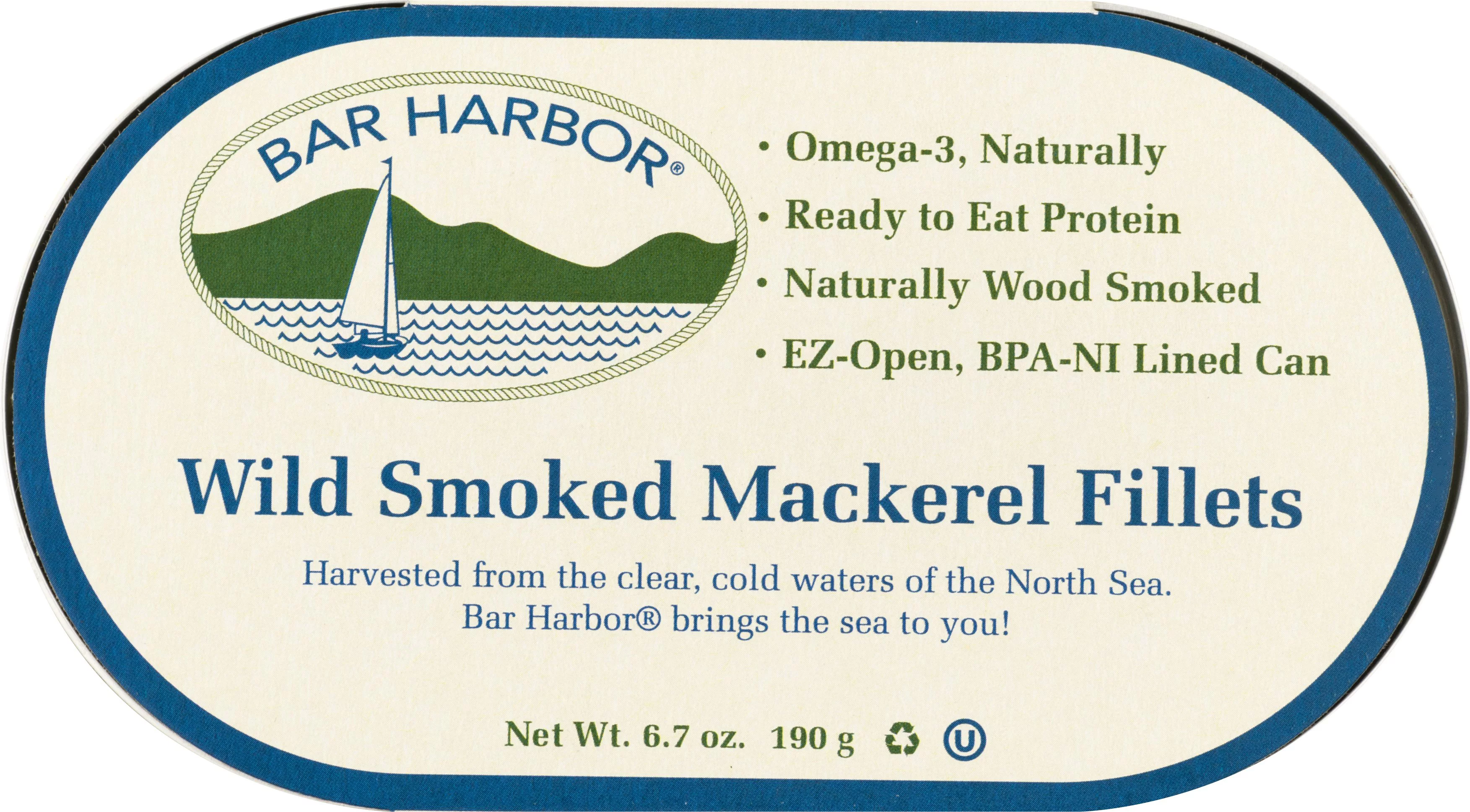 Bar Harbor - Mackerel Fillets Wild Smoked - Case of 12-6.7 OZ