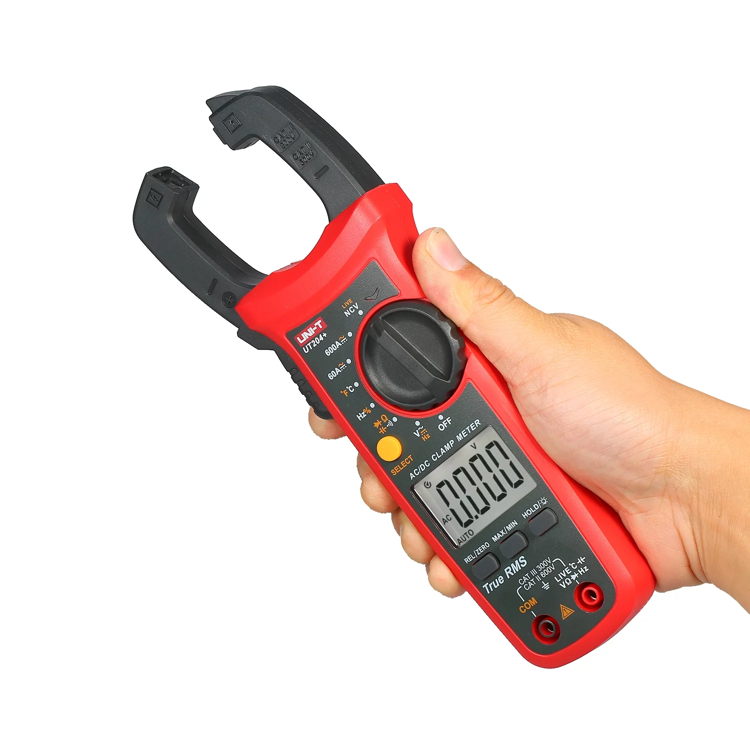 UNI-T Uni-T Ut204+ 6000 Counts Digital Clamp Meter True Rms Multimeter Clamp Ammeter Voltage Meter Ncv Test Universal Meter Tester Ac/Dc Current Clamp Tester -40~1000℃ Temperature Measurement Live