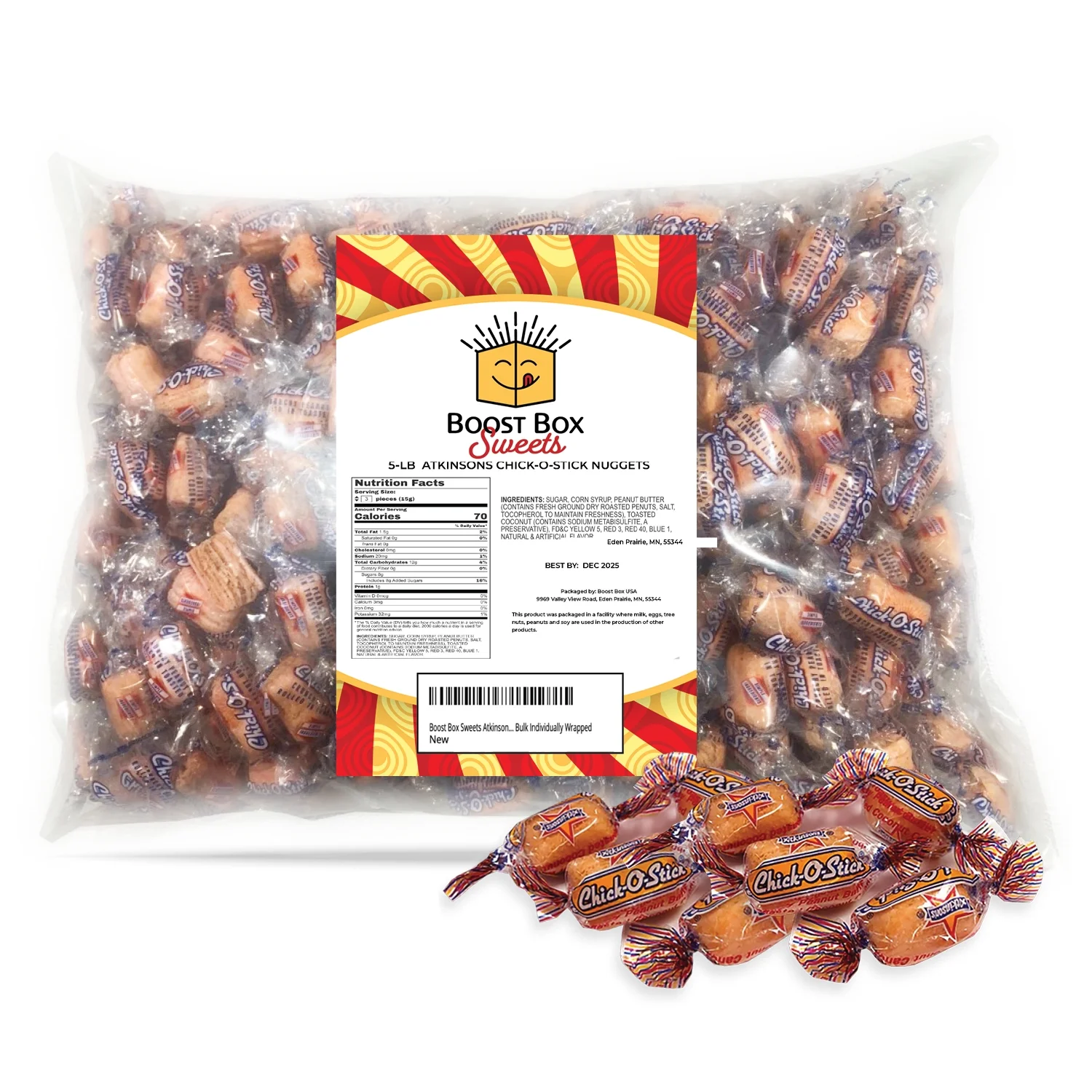 Atkinson's Chick-O-Stick Bite Size Nuggets Bulk Individually Wrapped Candy (5 Pound)