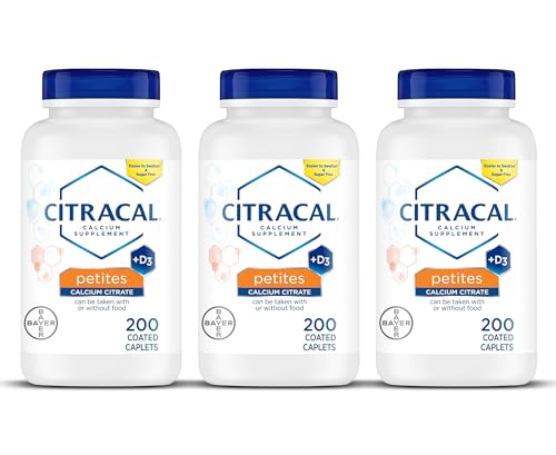 Citracals Petites Calcium Citrate + Vitamin D3, 200 Caplets, Bone Health (Pack of 3)