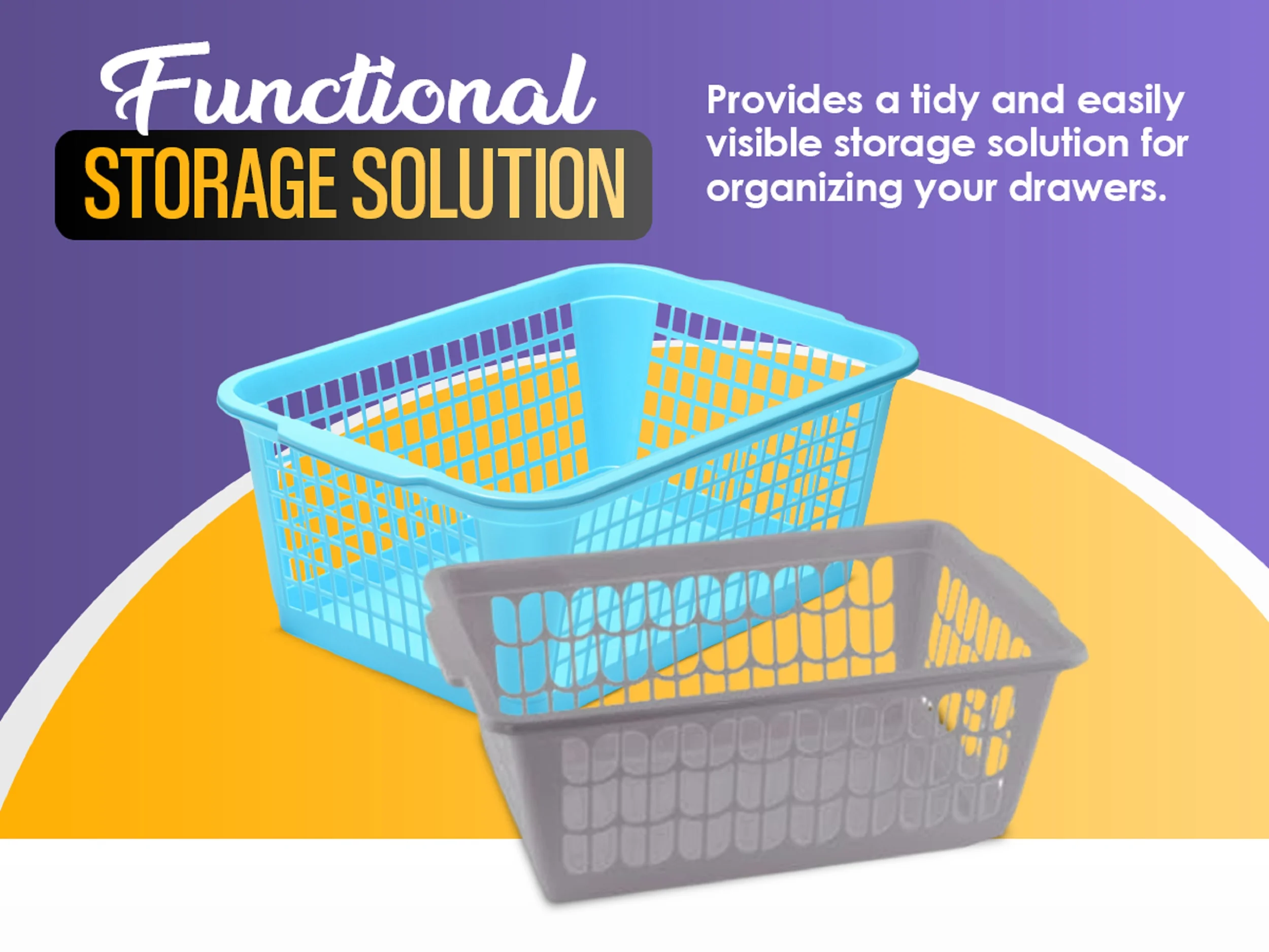 YBM Home Large Plastic Storage Basket (12 Pack), White 15 L x 10 W x 6 H