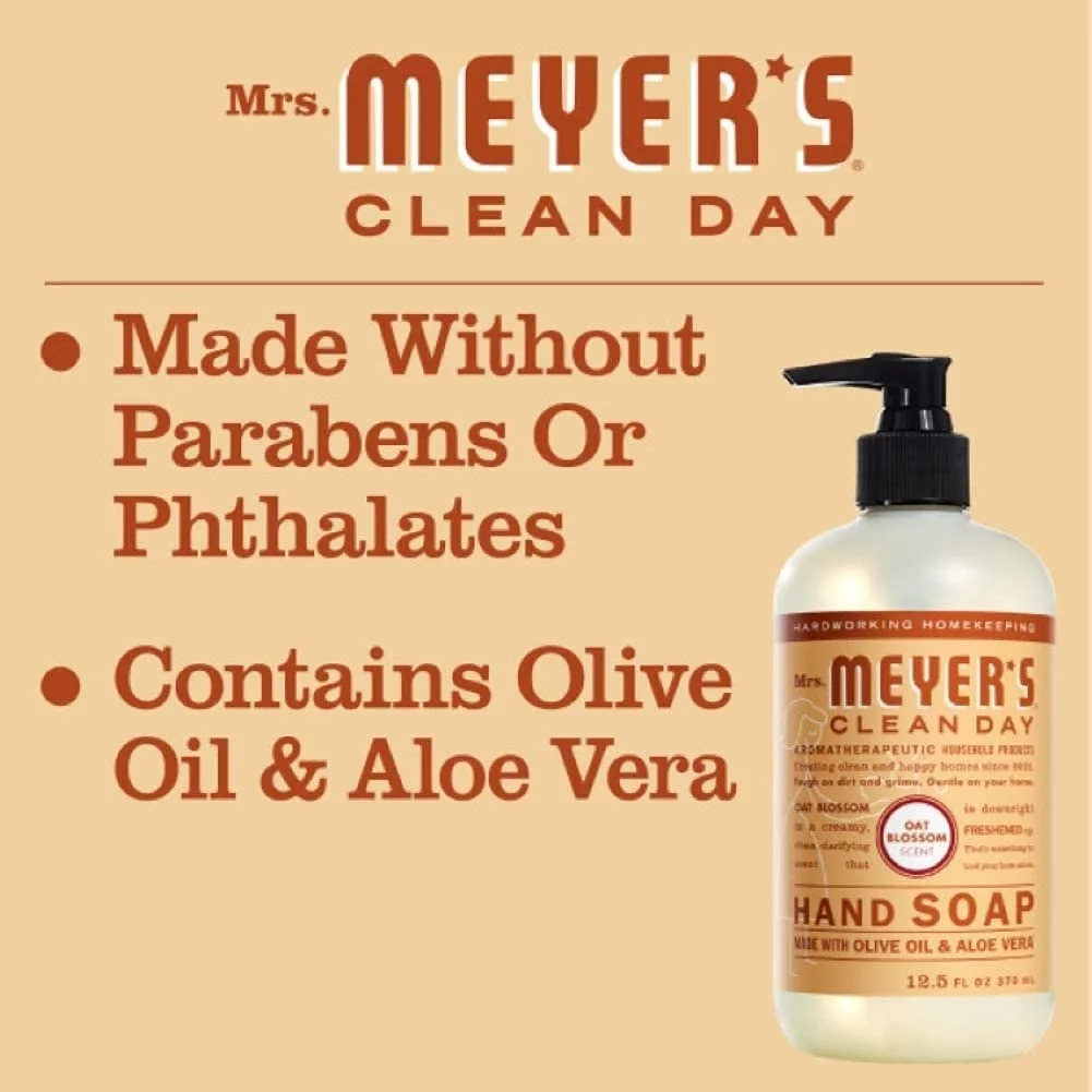 Moisturizing Liquid Hand Soap Soothing Clean, Made with Essential Oils, Cruelty Free Cleanser that Washes Away Dirt, Oat Blossom Scented, 12.5 FL OZ Bottle, 6 Bottles