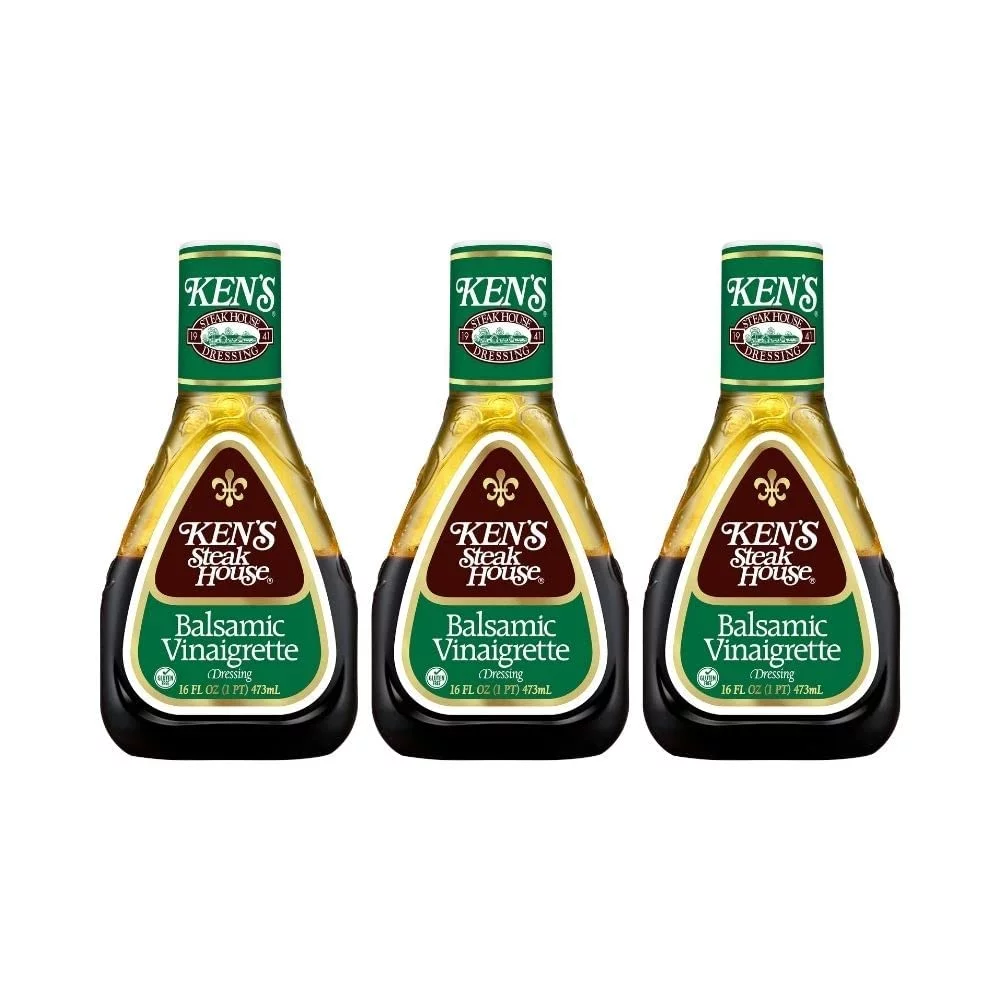 Steakhouse Dressing, Balsamic Vinaigrette Dressing, Gluten Dressing For Salads Or Marinades, 16 FL OZ Bottle (Pack Of 3)