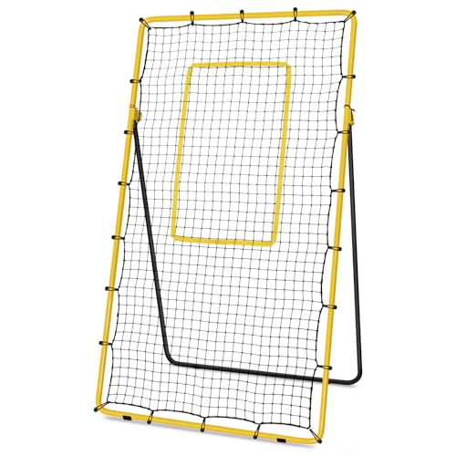 Newbyinn Volleyball Rebounder Net, Volleyball Training Equipment, Bounce Back Net for Volley Ball Practice with 5 Adjustable Rebound Angles 7x4 ft