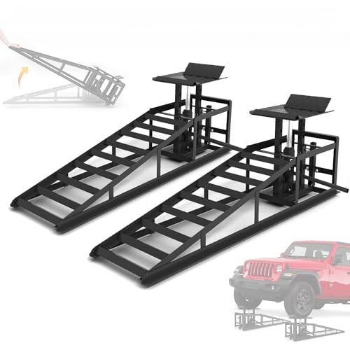 2 Pack Hydraulic Car Ramps, 11050LBS 5T Car Ramp High Lift 9