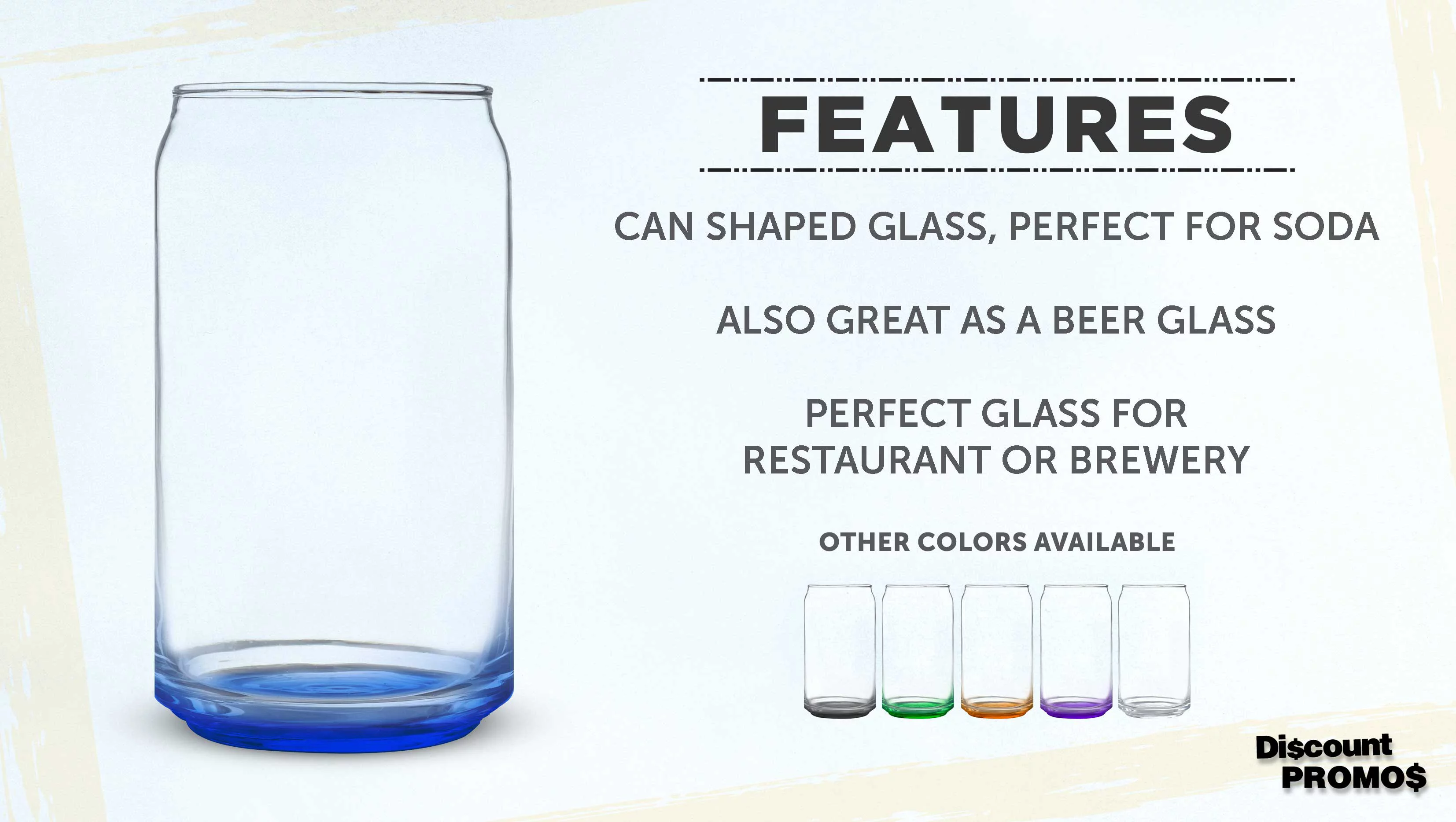 Beer Can Glasses Set of 10, 16 oz. Pint Sized, Soda Can Shape, Glassware, Blue