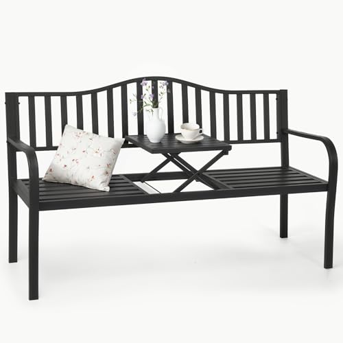 BODIOO Outdoor Metal Garden Bench 59