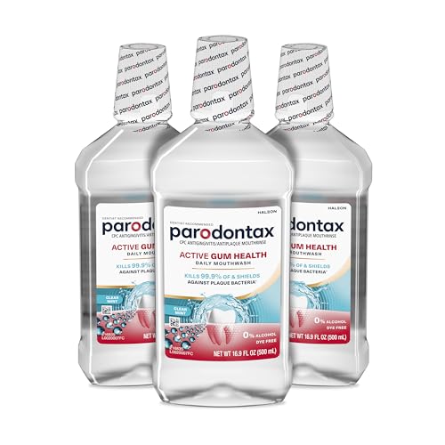 Parodontax Active Gum Health Mouthwash, Antiplaque and Antigingivitis Mouthwash, Mint, 3x16.9 Fl Oz