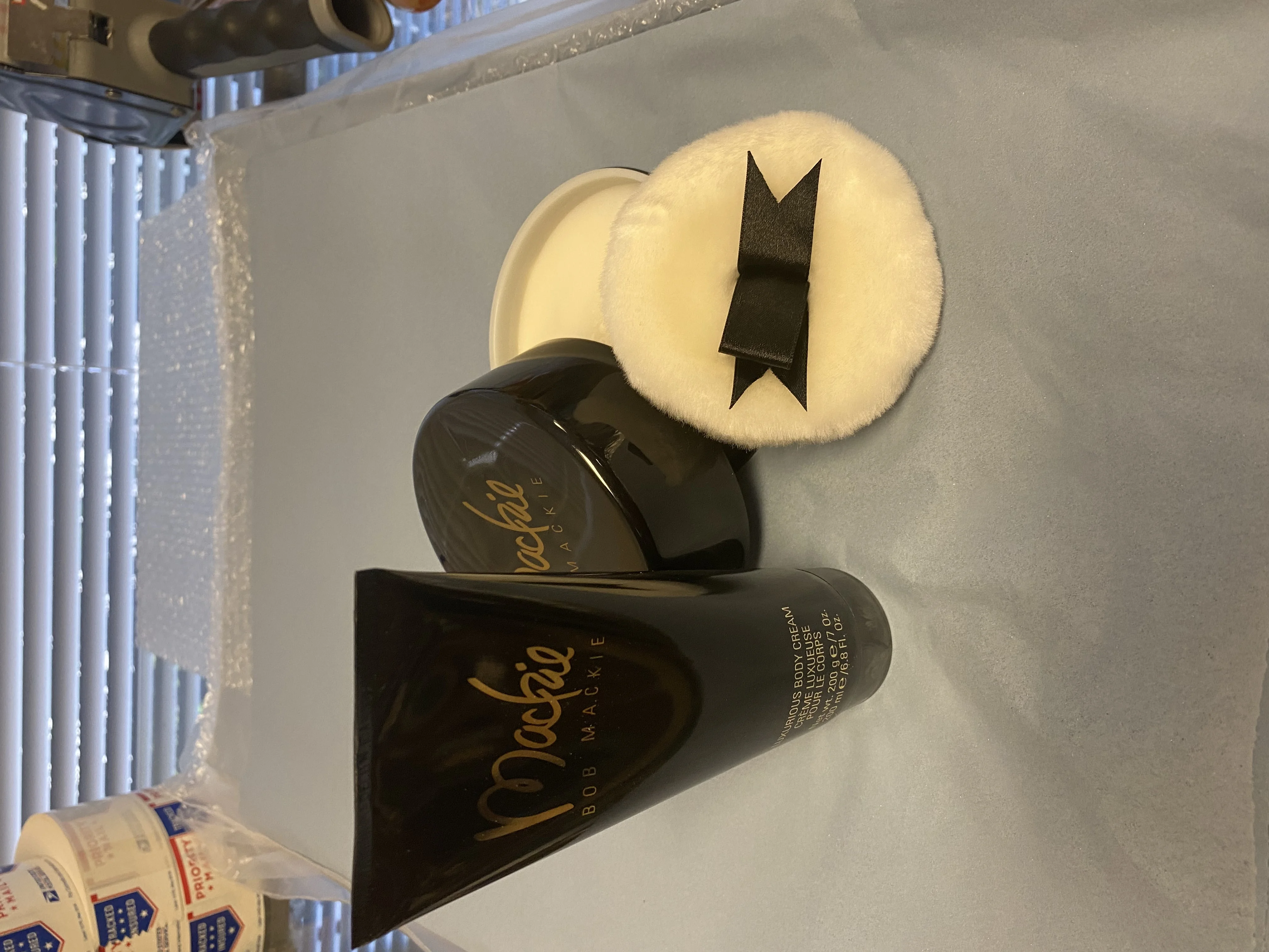 Mackie By Bob Mackie Set Luxurious Body Cream Peach Color & Luxurious Dusting Powder