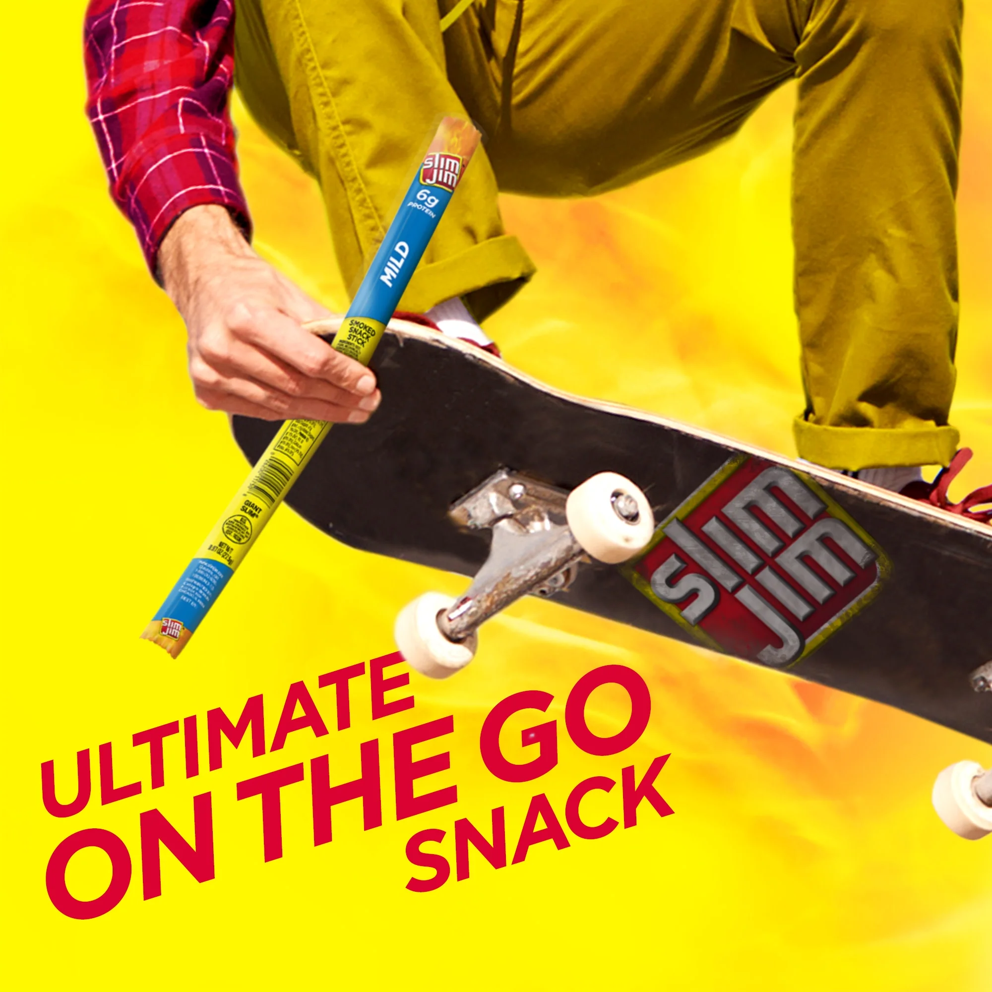 Slim Jim Mild Giant Smoked Snack Sticks, Keto Friendly Smoked Meat Stick, 0.97 Oz, 24 Ct