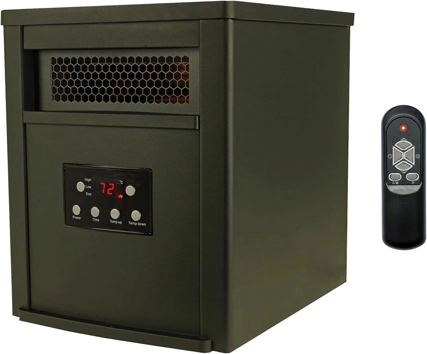 NLIBOOMLife 1500W Portable Electric Infrared Quartz Indoor Space Heater with 6 Adjustable Heating  and Remote Control  Black (2 Pack)