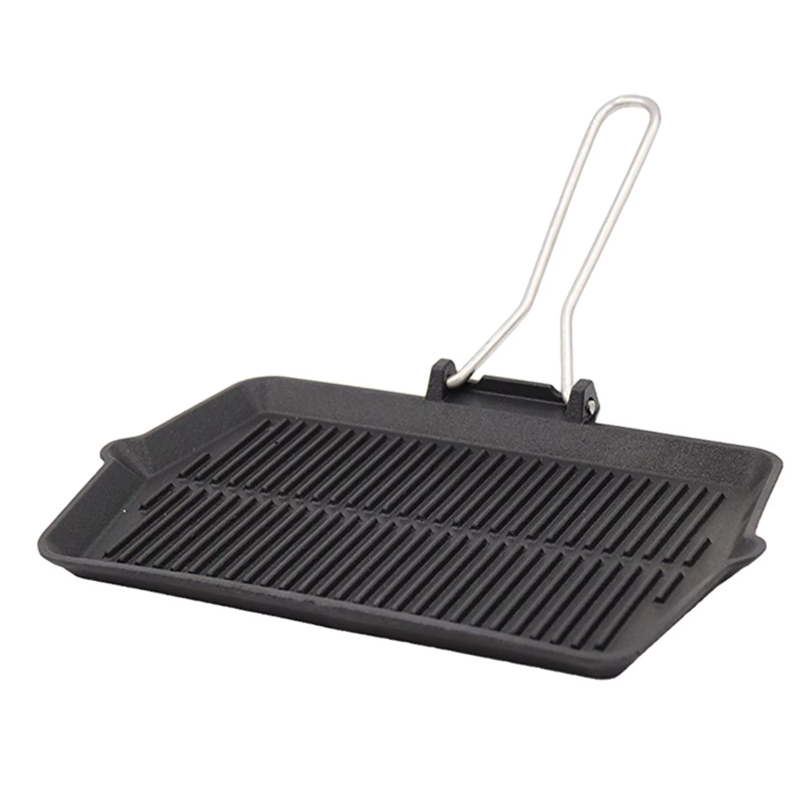 Grill Pan Steak Pan for Electric top, Induction, Gas Cast Iron for Tops Frying Pan Griddle for Indoor Outdoor Household Kitchen Style B