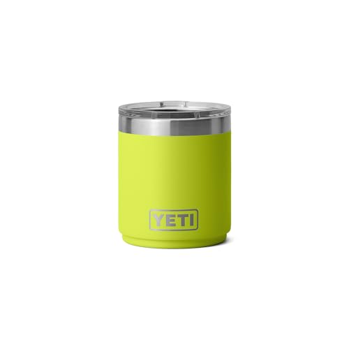 YETI Rambler Lowball, Vacuum Insulated Stainless Steel Stackable Lowball with MagSlider Lid, Stainless Steel, 10 oz (296 ml)