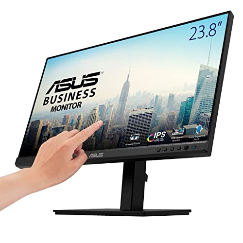 ASUS 23.8” 1080P Video Conferencing Monitor (BE24EQSK) - Full HD, IPS, Built-in Adjustable 2MP Webcam, AI Noise-canceling Mic, Speakers, Eye Care, DisplayPort, HDMI, Wall Mountable, Height Adjustable