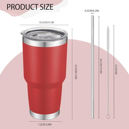 12 Pack Insulated Tumbler - 30oz Stainless Steel Double Wall Vacuum Travel Coffee Tumbler Cup with Lid and Straw for Cold & Hot Drinks (Mixed Colors)